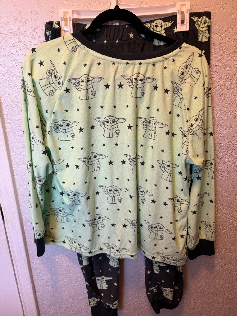 Star Wars The Child Pajama Set in Mint Green and Dark Gray